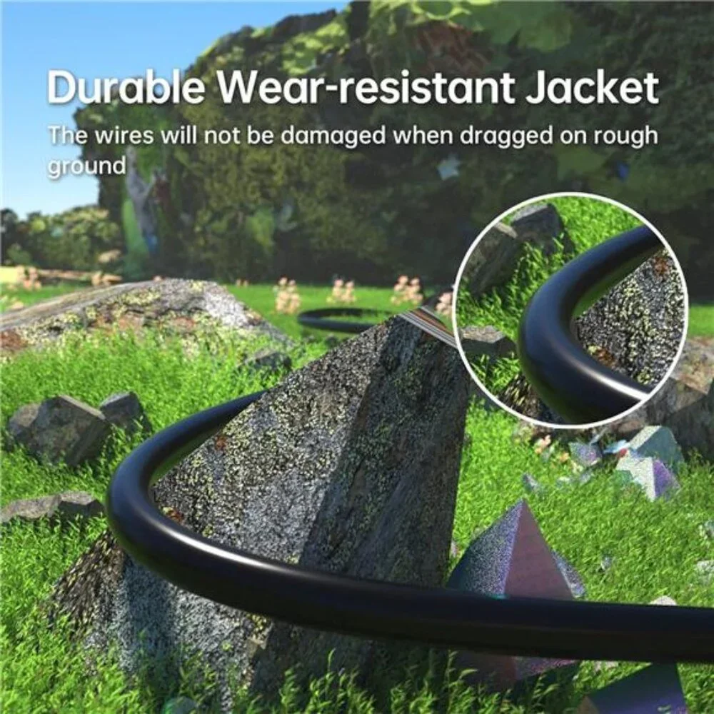 Black Outdoor Extension Cord 50 ft 16/3 Gauge Waterproof,Cold Weatherproof -58°F